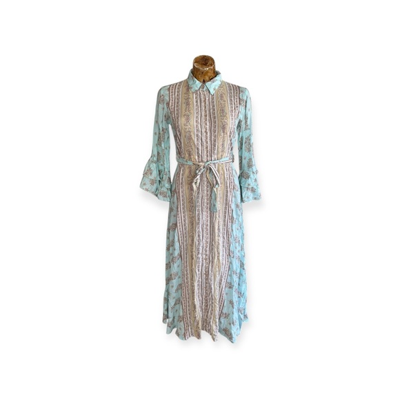 Aura Dresses & Skirts - AURA maxi dress blue cream chic floral pastels